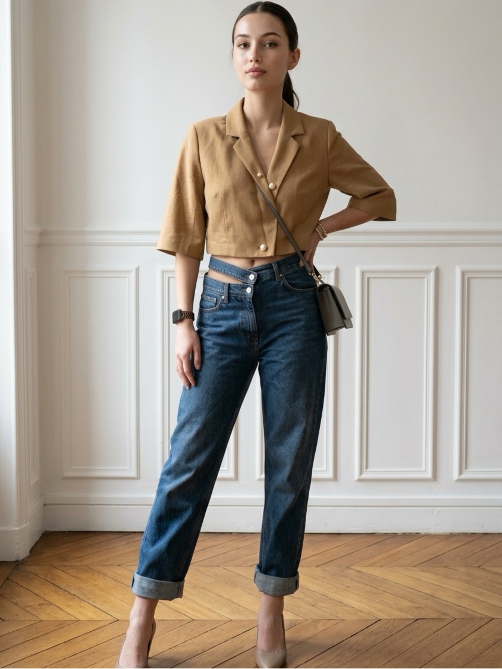 AGOLDE Broken Waistband High Rise Jeans Intrigue US 27